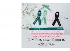 20 pcs Memorial Funeral DIY Custom Personalised Printed Satin Ribbon, Wedding ribbon, Awareness